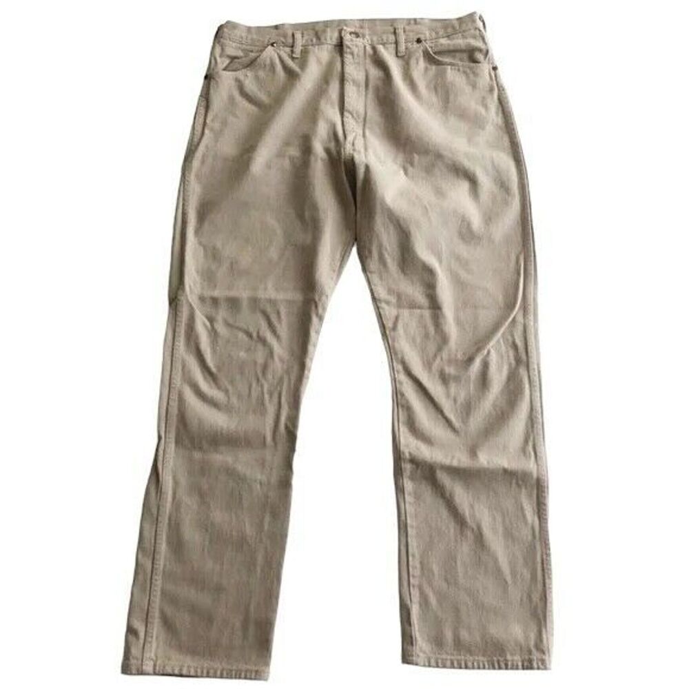 Vintage Wrangler 13MWZWT Cowboy Cut Jeans Mens 40x33 Tan Denim Made USA